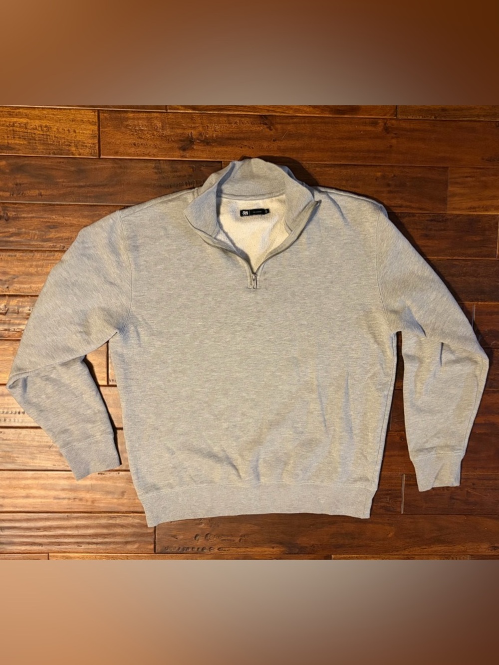 Simons Light Gray Half-Zip Men's Sweater
